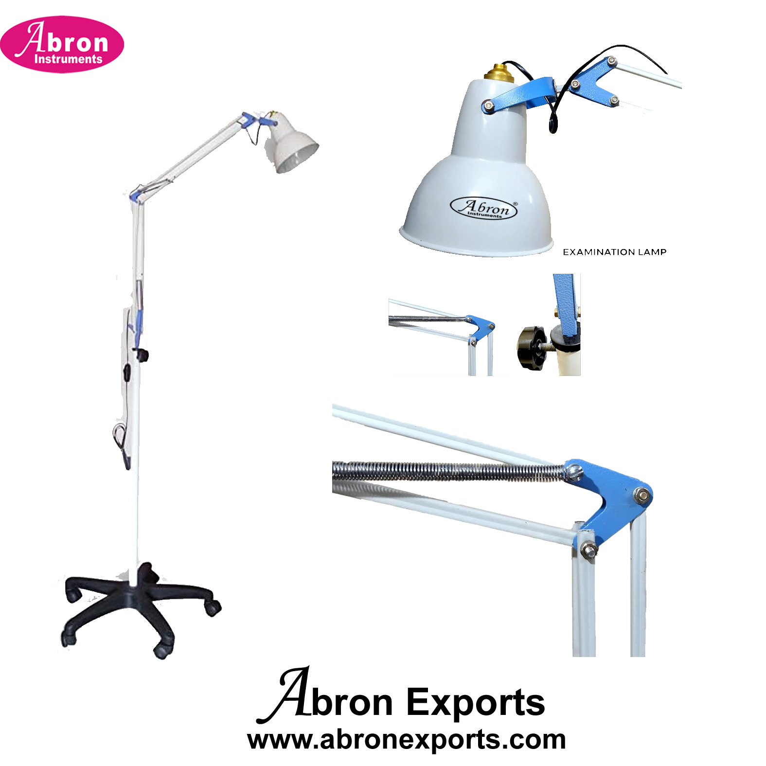 Surgical Angle Posed lamp Examination for Hospital Clinic Dental Study Complete Set Plastic Base Mobility Abron ABM2369LAP 
